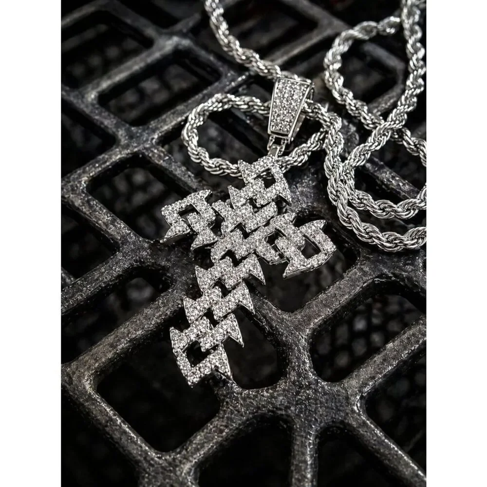 Jagged Cross Necklace